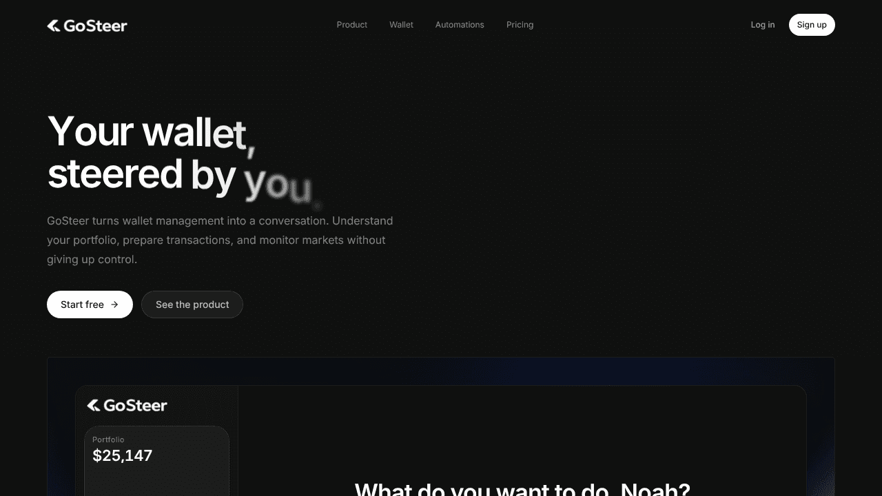 GoSteer website screenshot