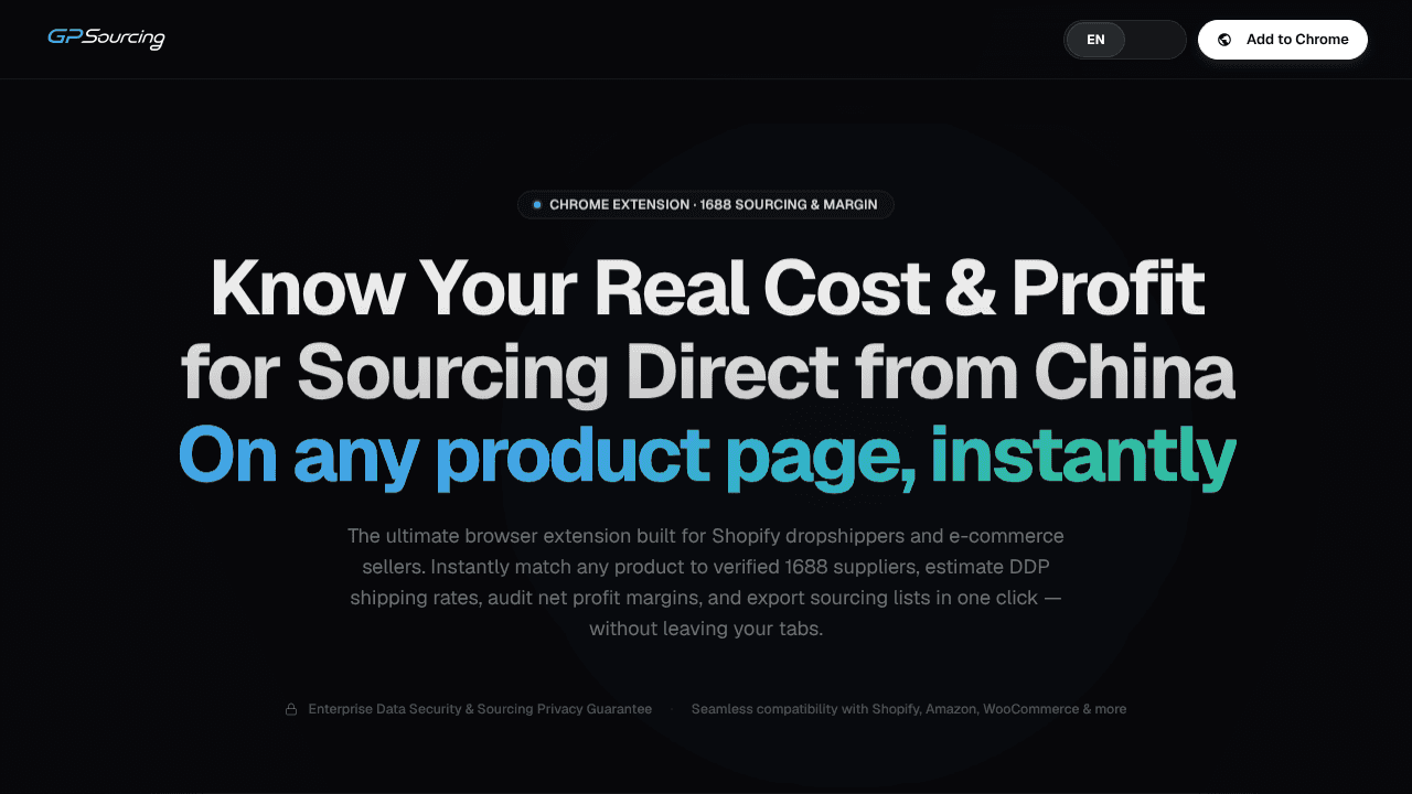 GP Sourcing website screenshot