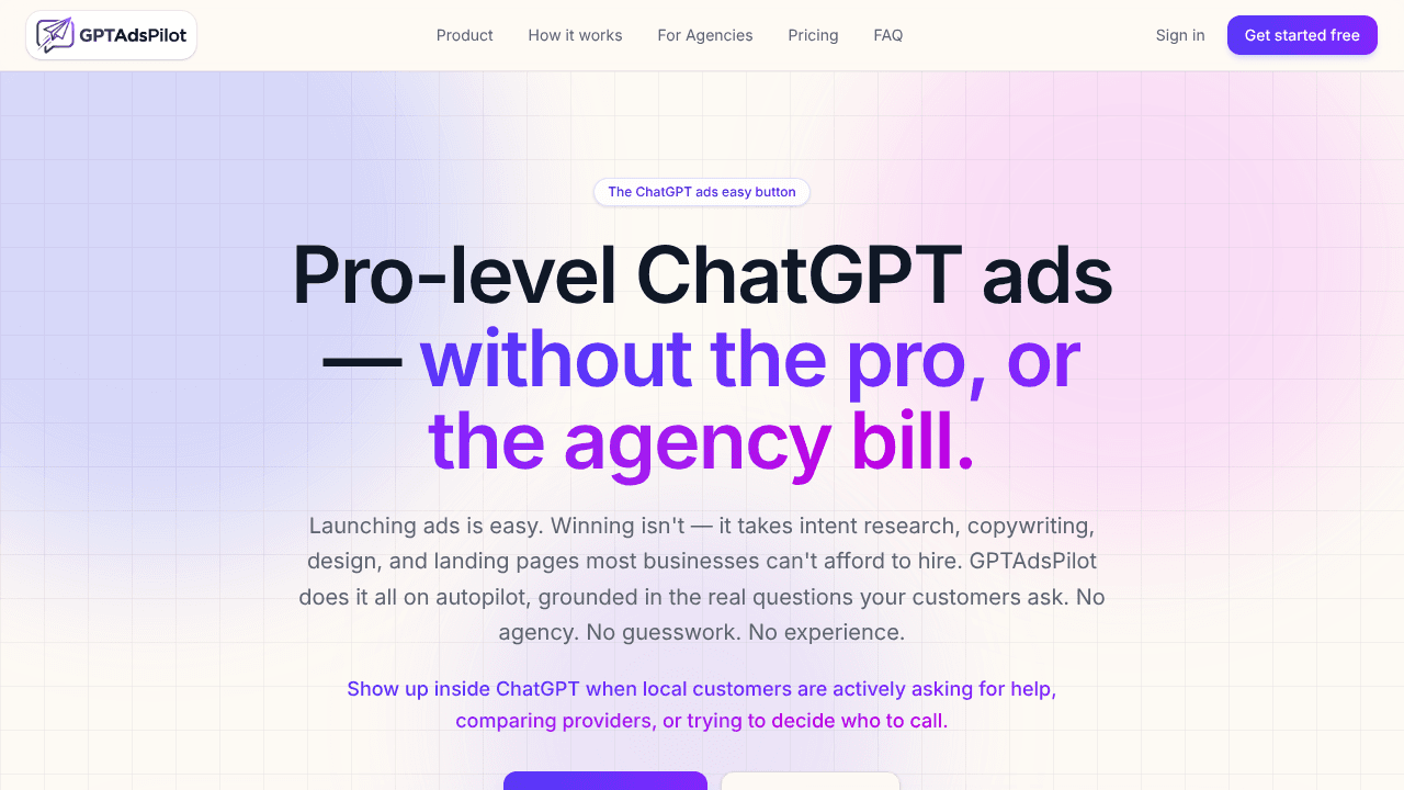 GPTAdsPilot website screenshot