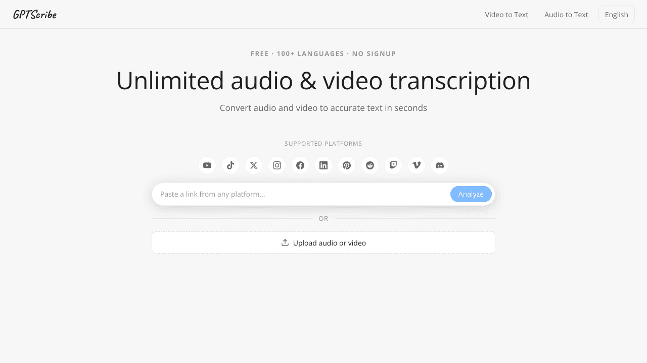 GPTScribe website screenshot