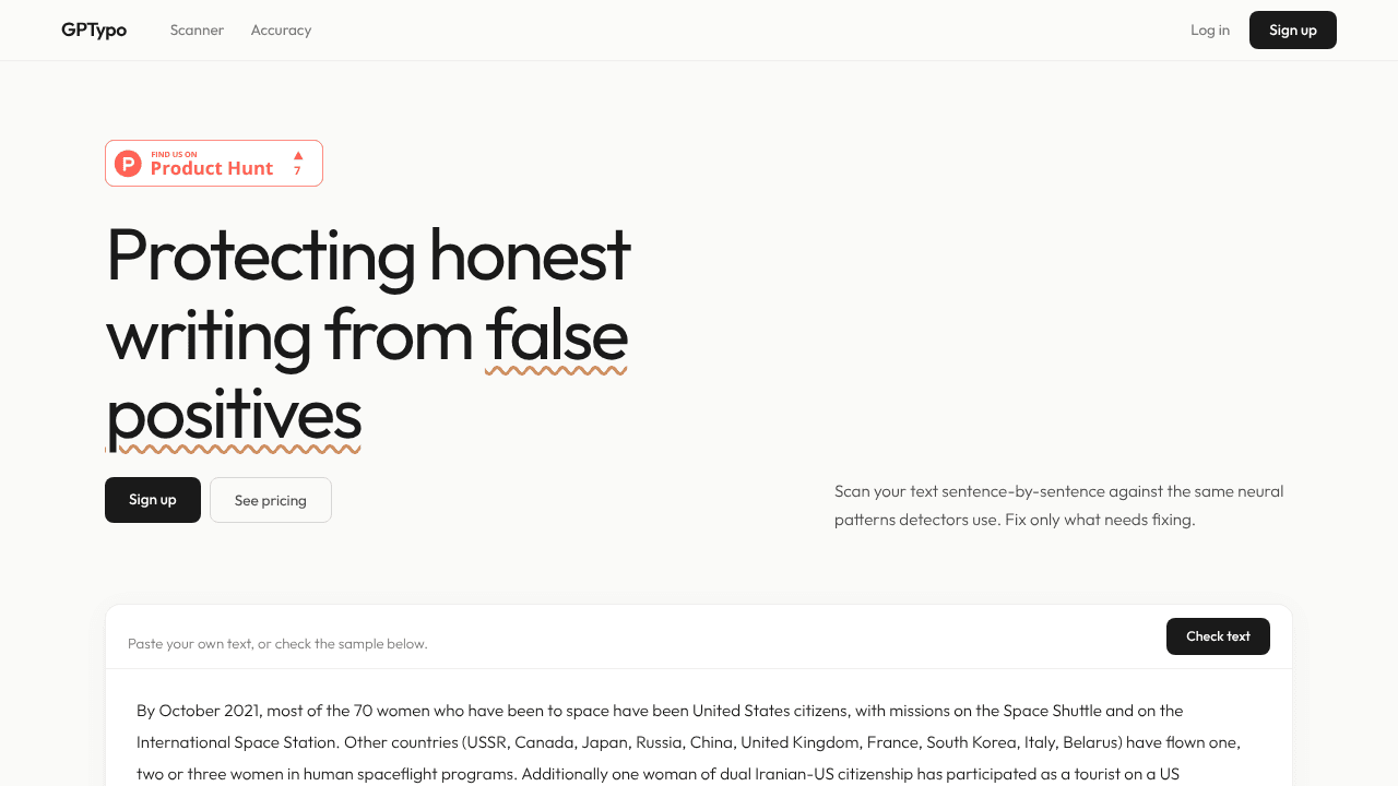 GPTypo website screenshot