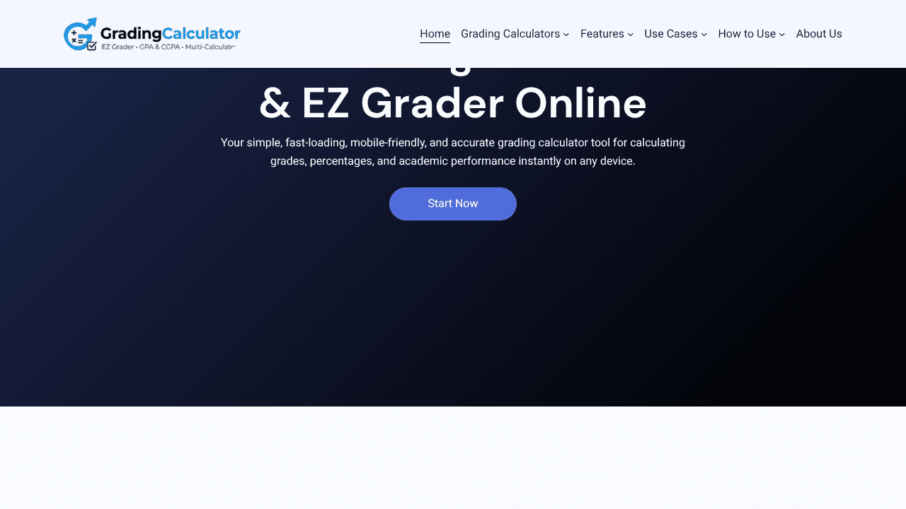 Grading Calculator - Free EZ Grader website screenshot
