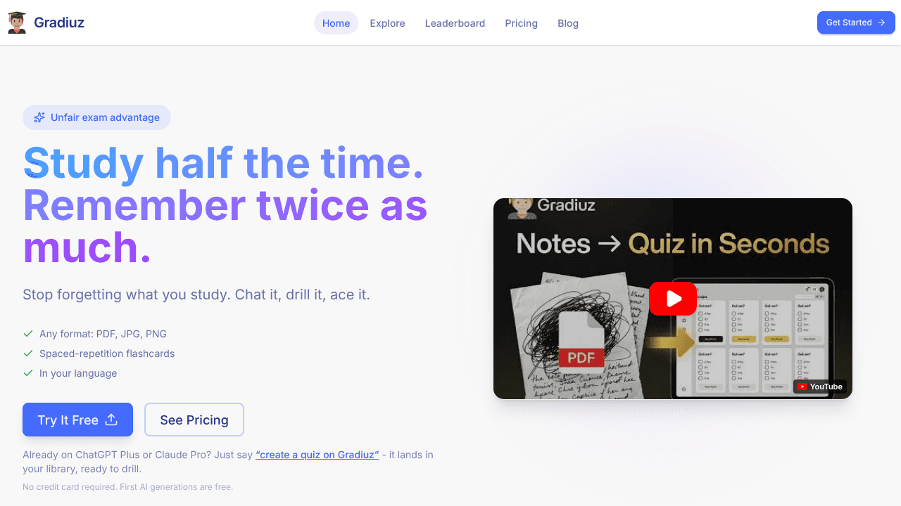 Gradiuz website screenshot