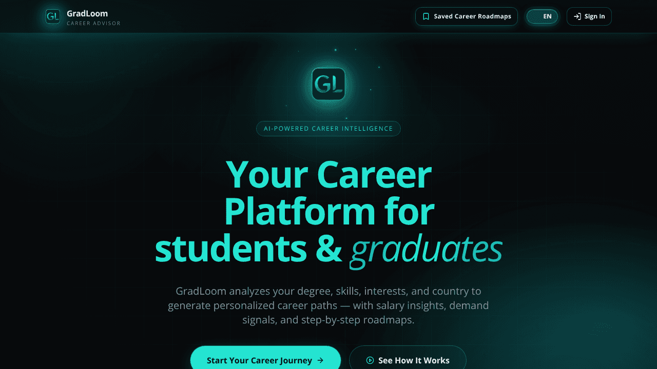 GradLoom website screenshot