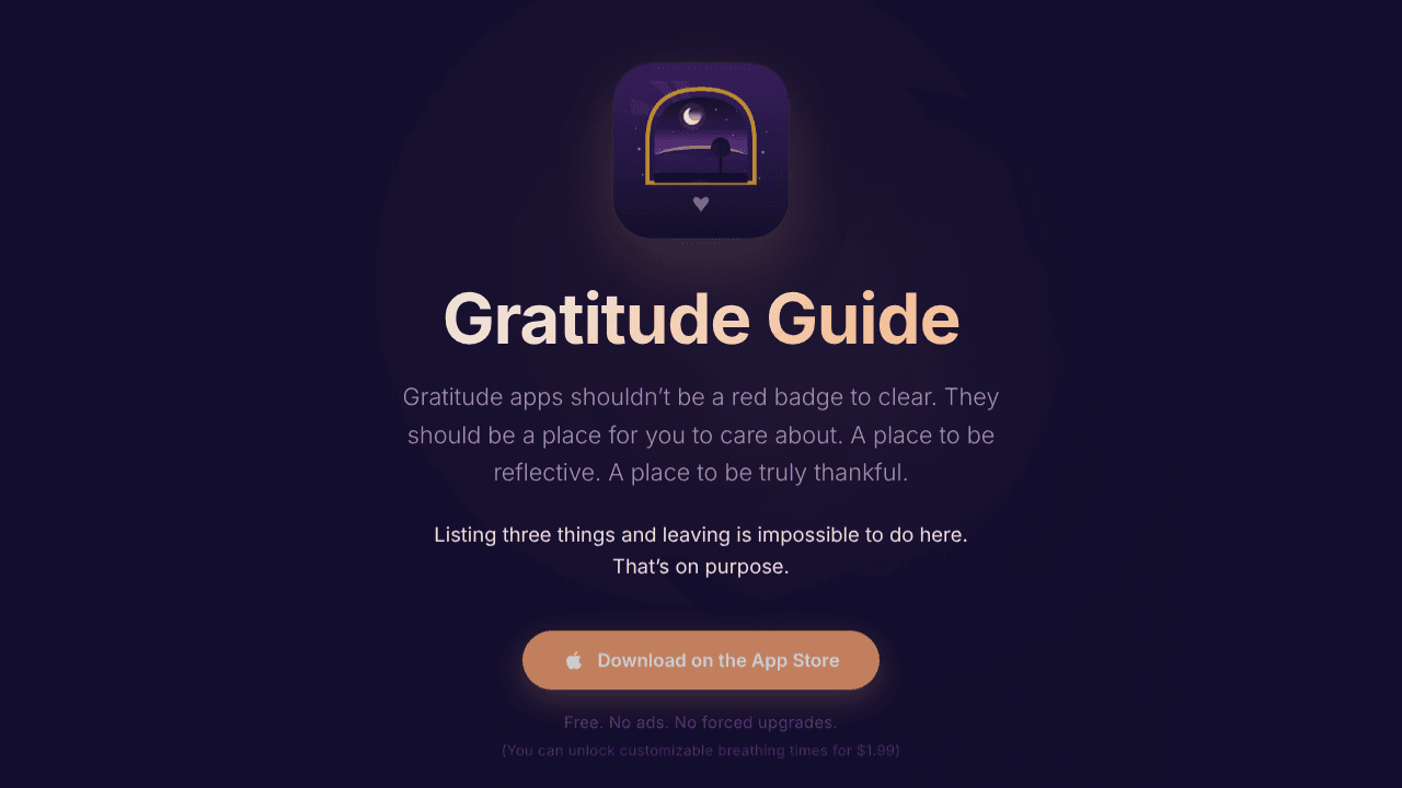 Gratitude Guide website screenshot