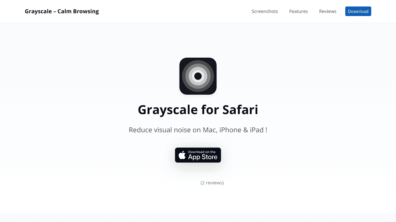 Grayscale for Safari website screenshot
