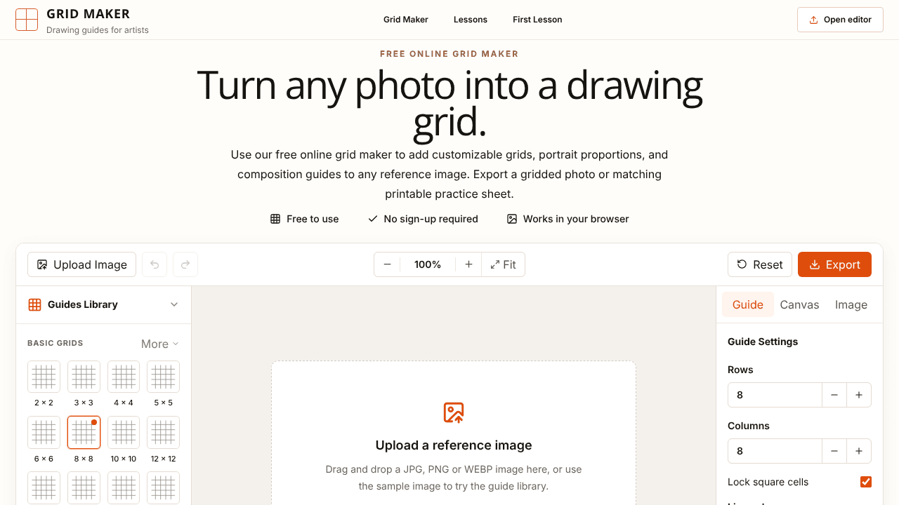 grid maker website screenshot