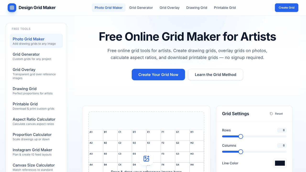 grid maker website screenshot