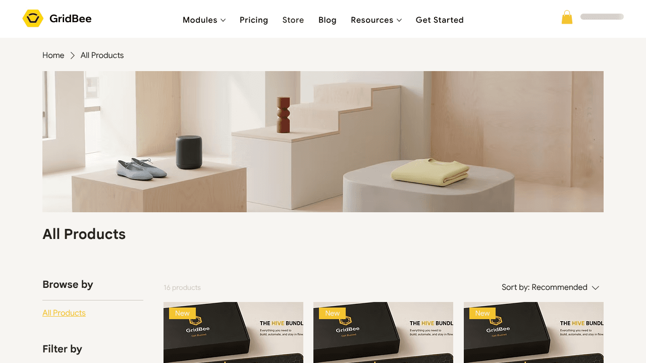 GridBee website screenshot