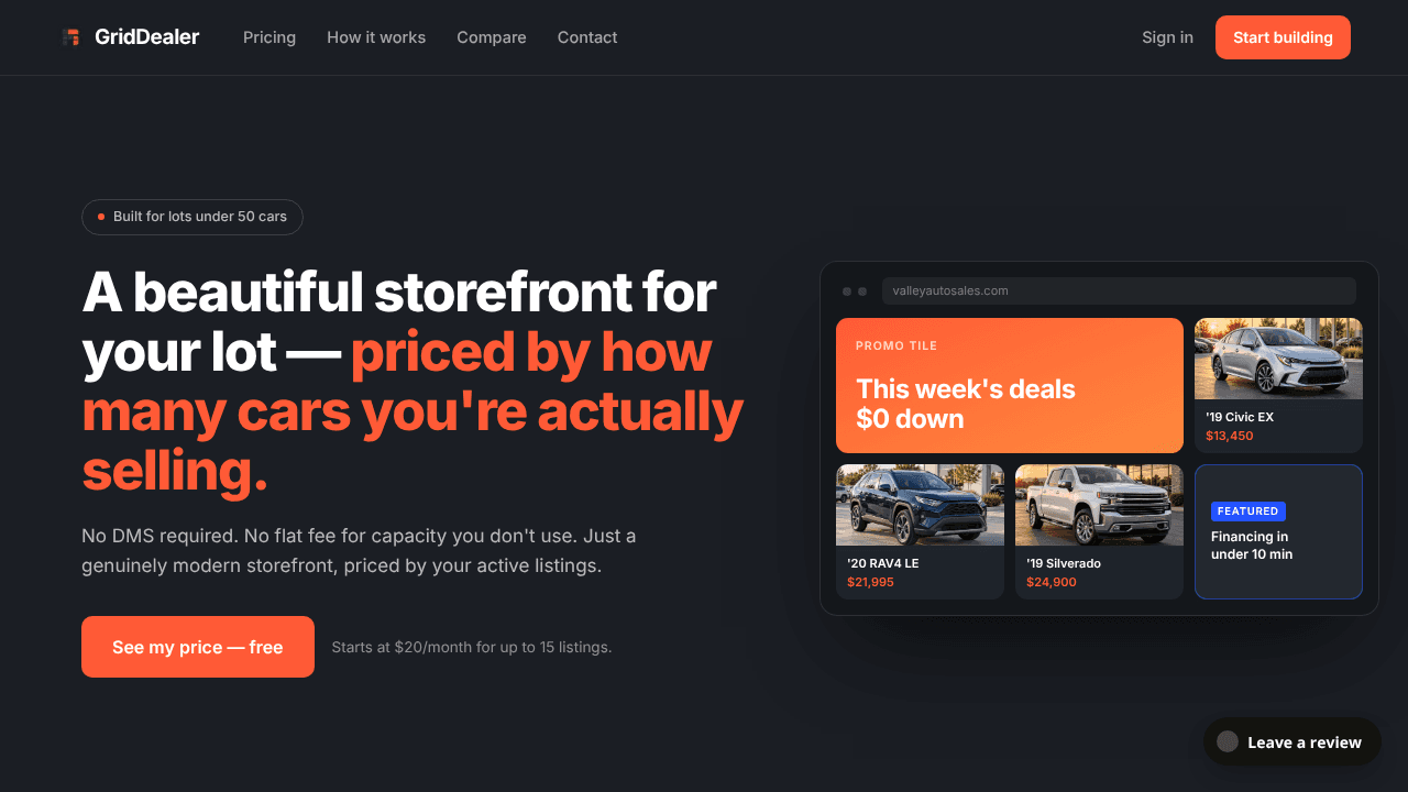 GridDealer website screenshot