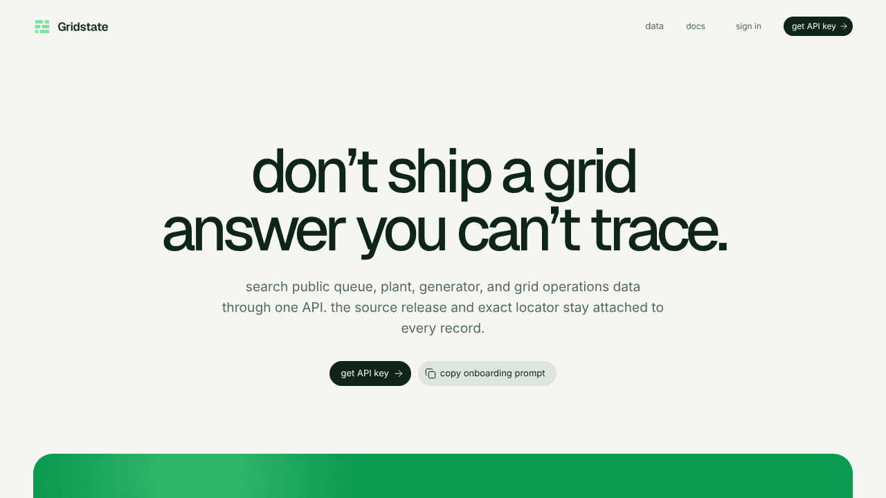 Gridstate website screenshot