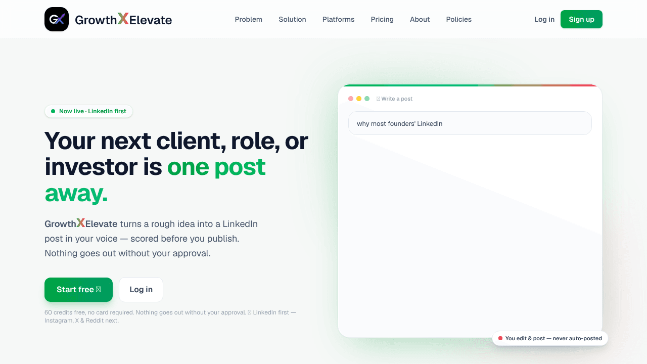 GrowthXElevate website screenshot