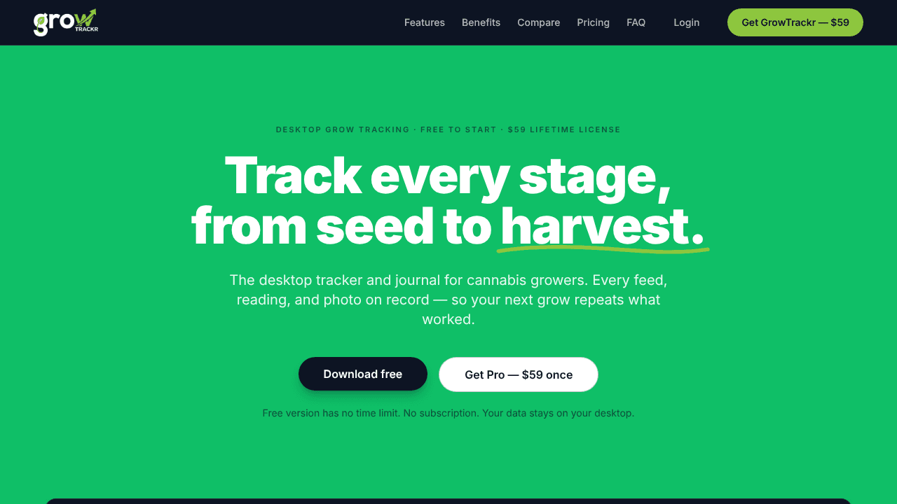 GrowTrackr website screenshot