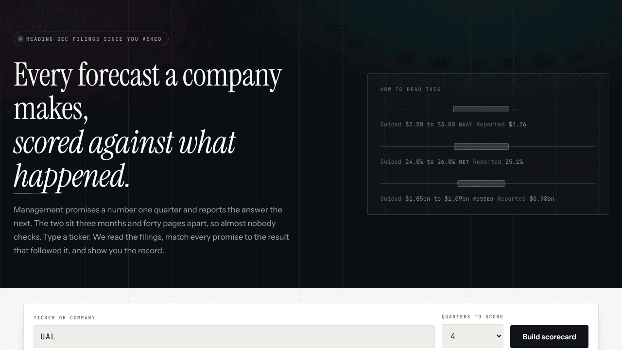 Guidance Scorecard website screenshot