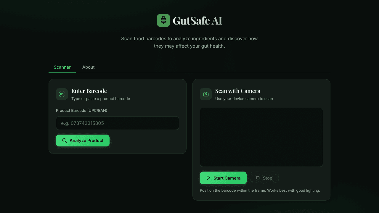 Gutsafe AI website screenshot