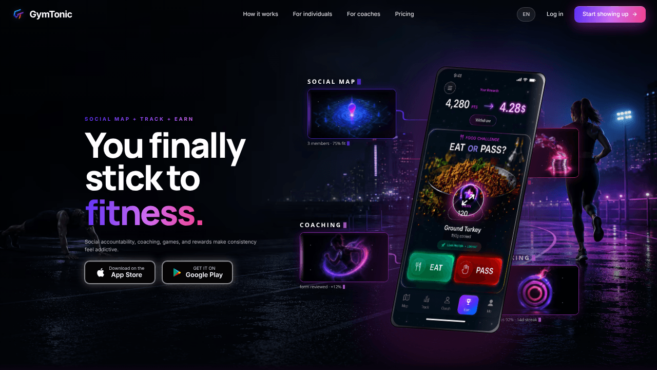 GymTonic website screenshot