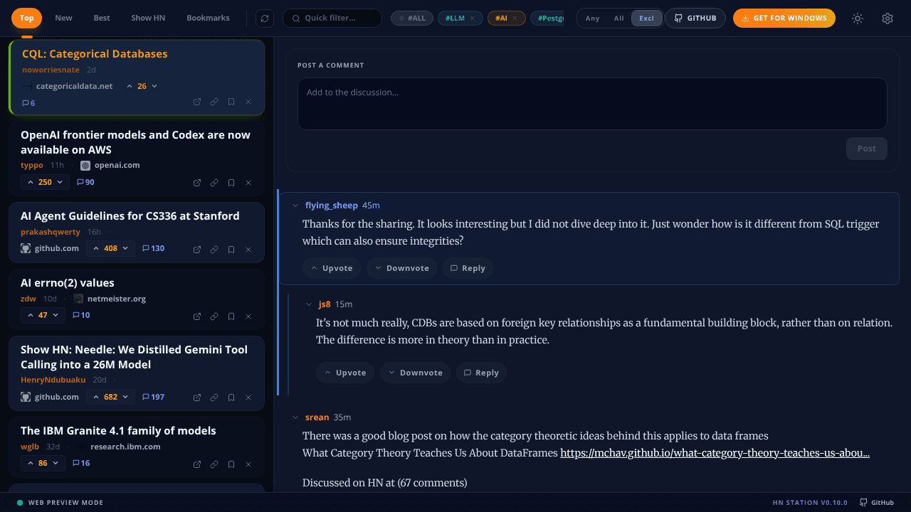 Hacker News Station website screenshot