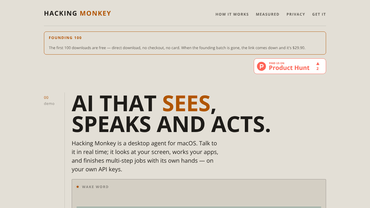     Hacking Monkey website screenshot