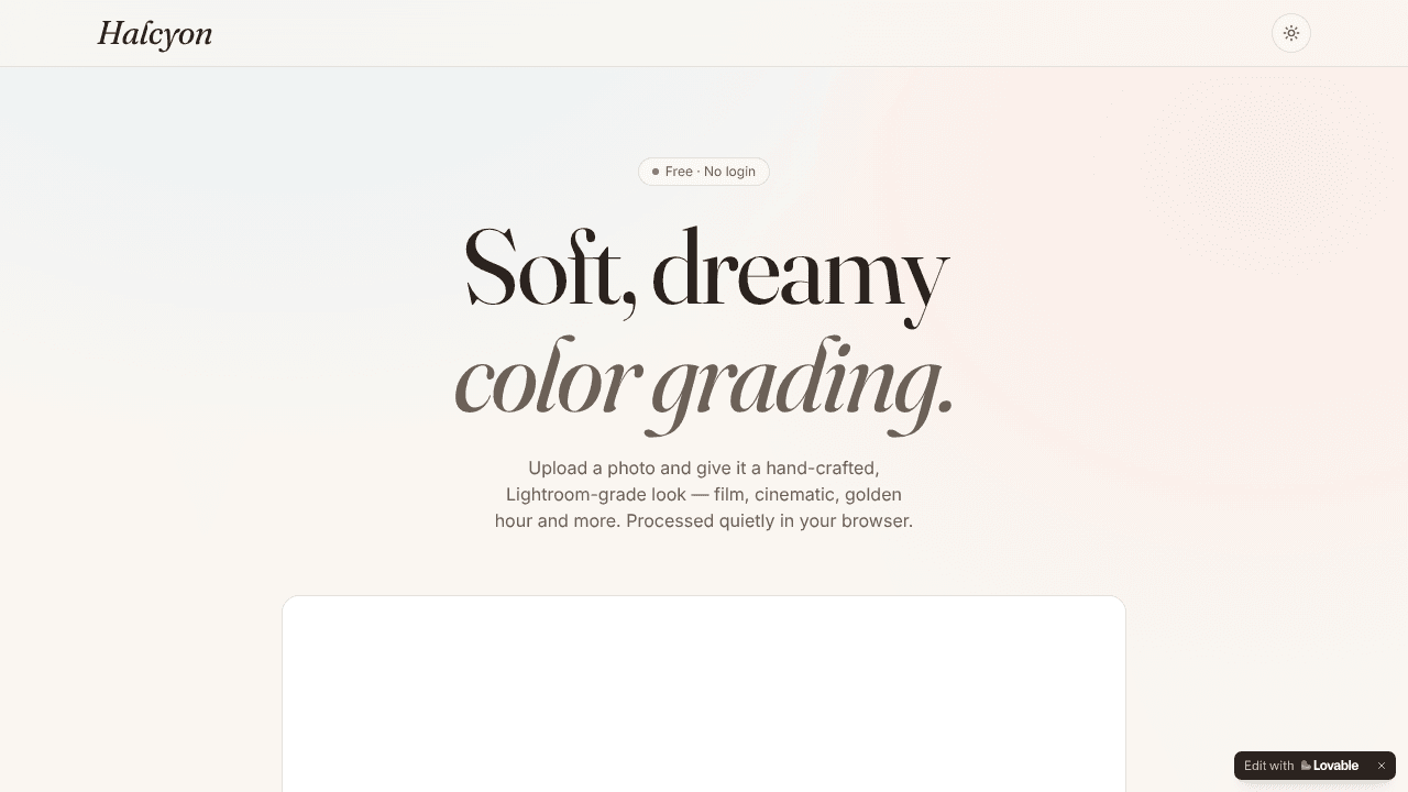 Halcyon website screenshot