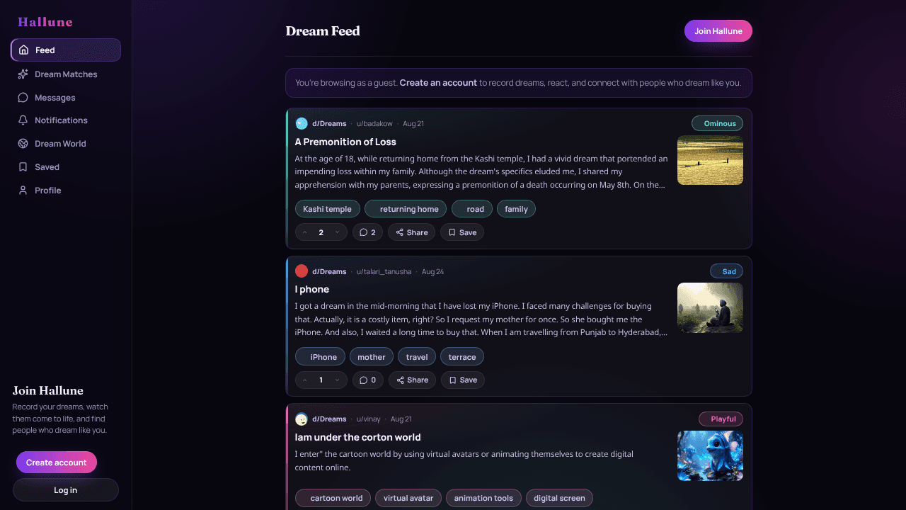 Hallune website screenshot