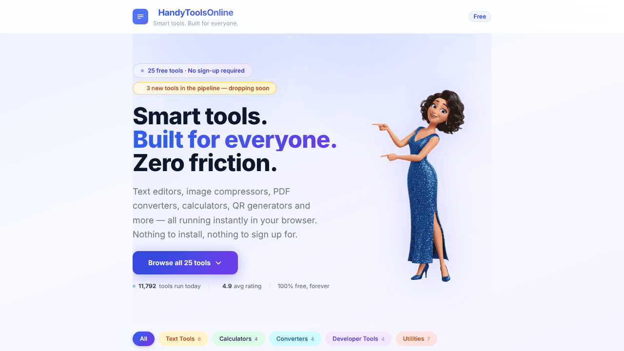 HandyTools Online website screenshot