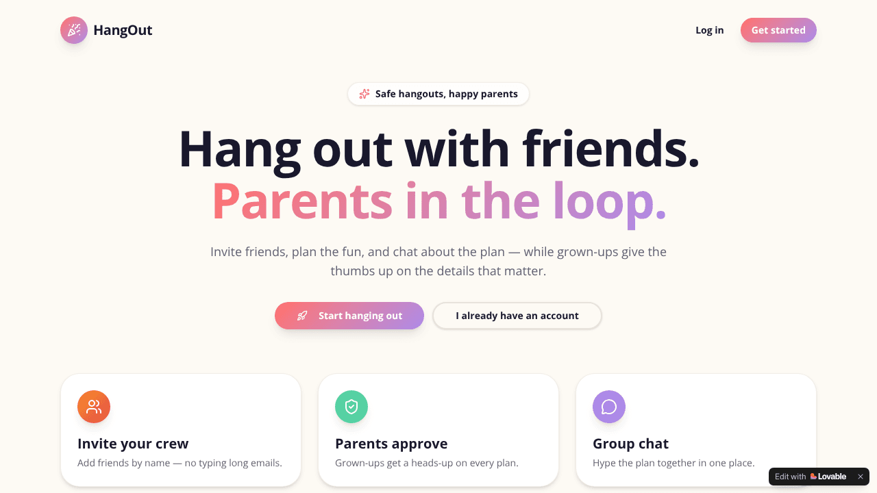 HangOut  website screenshot