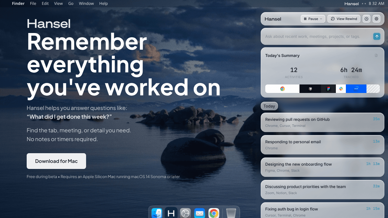 Hansel website screenshot