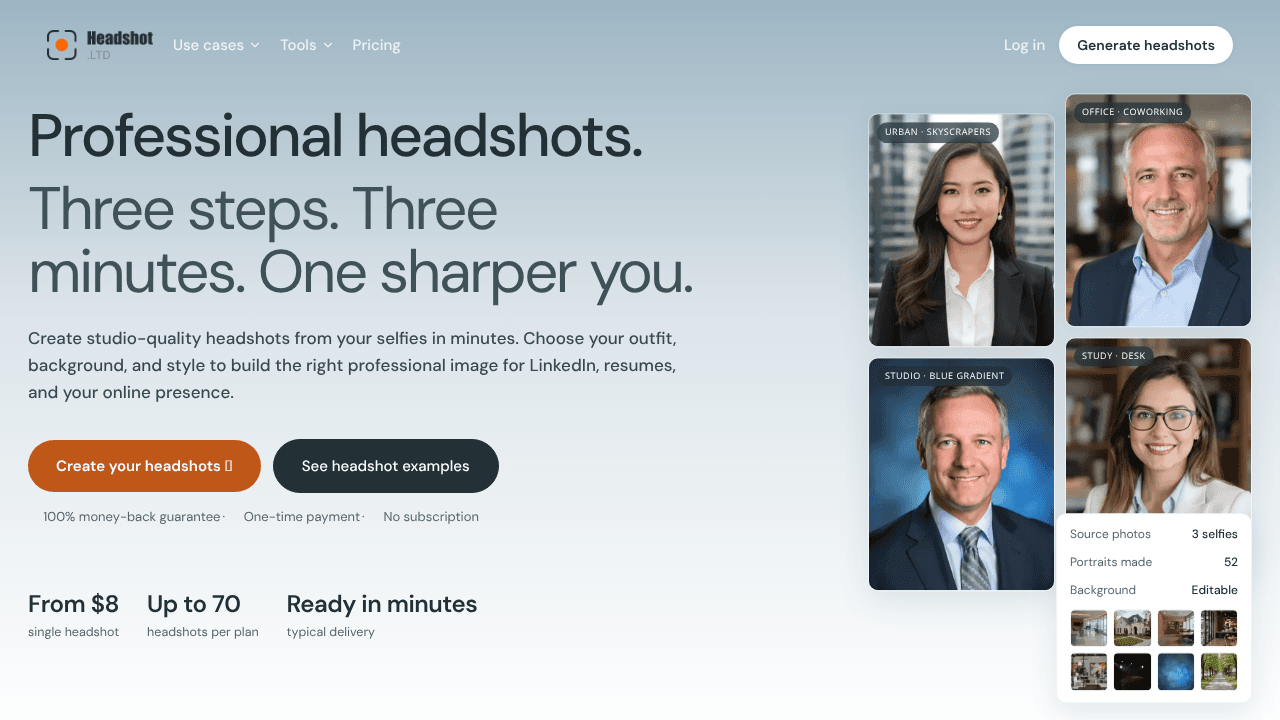 Headshot.ltd website screenshot