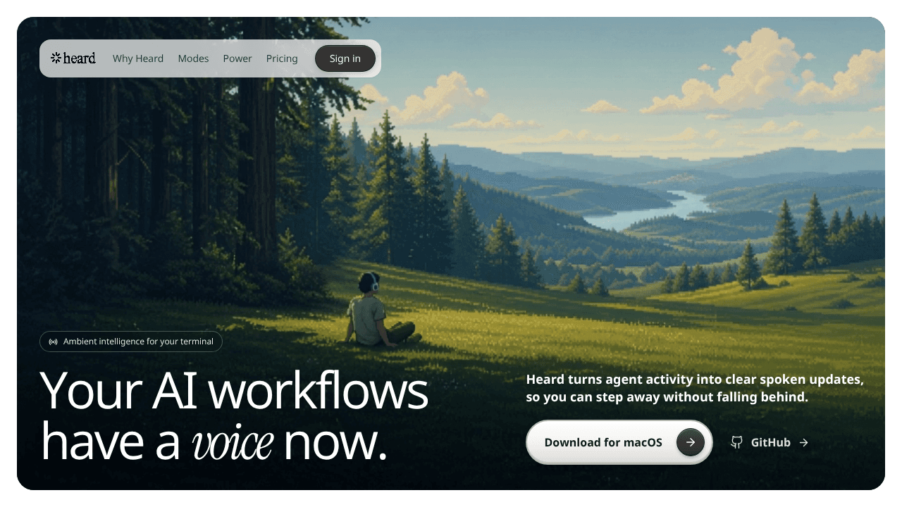 Heard website screenshot