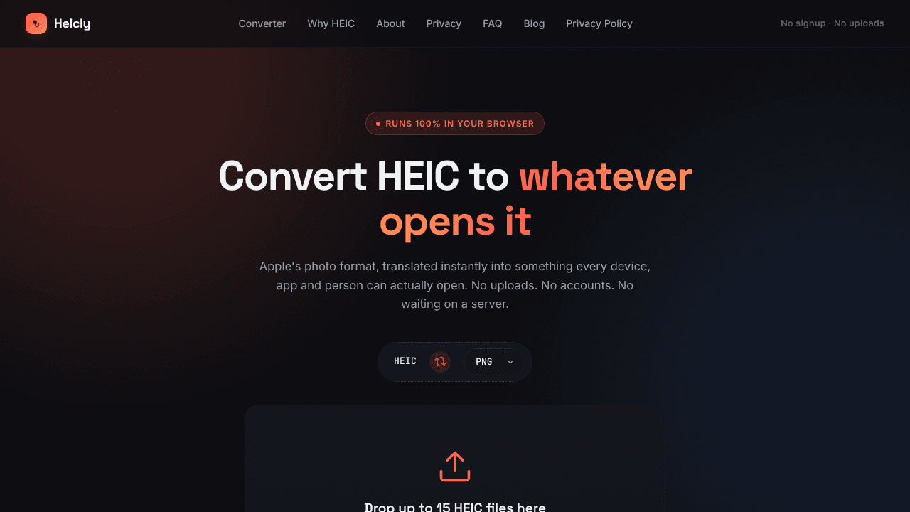Heicly website screenshot