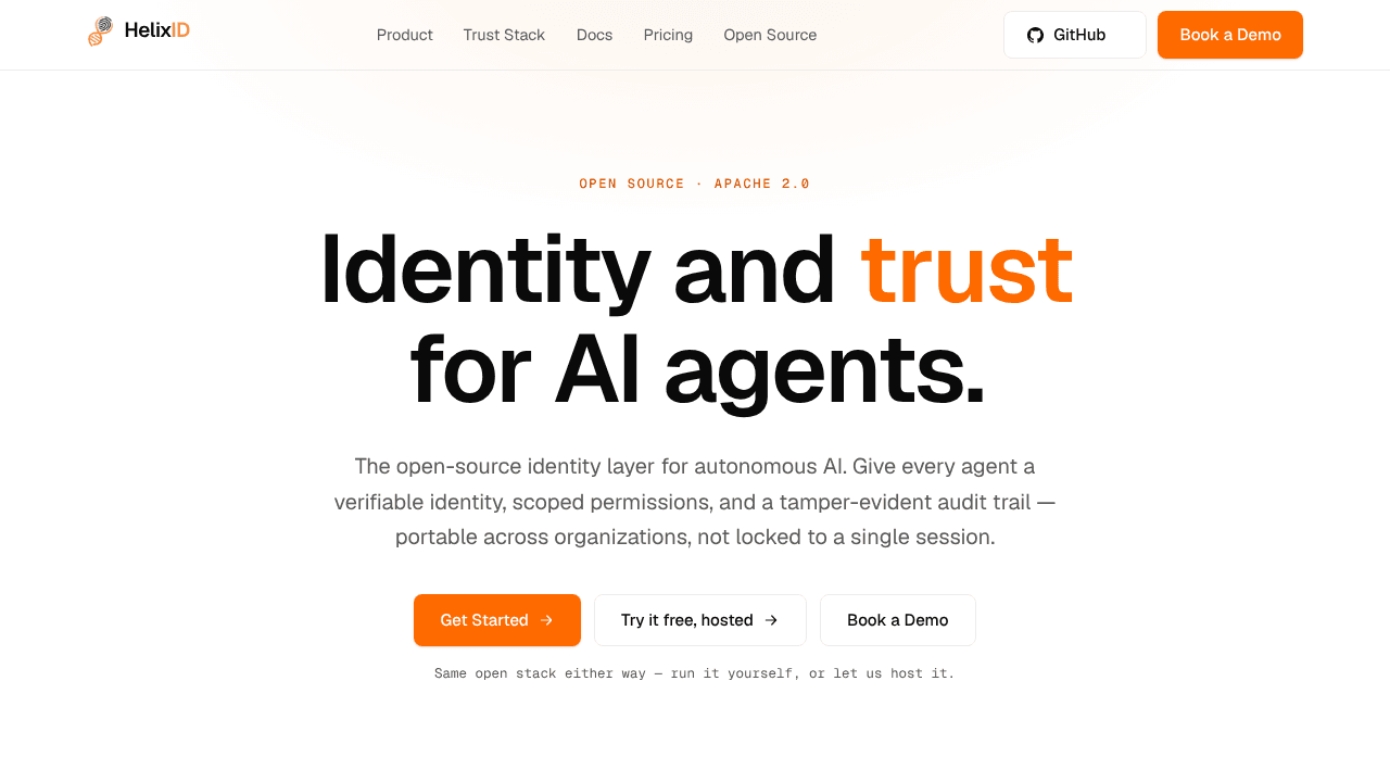 HelixID website screenshot