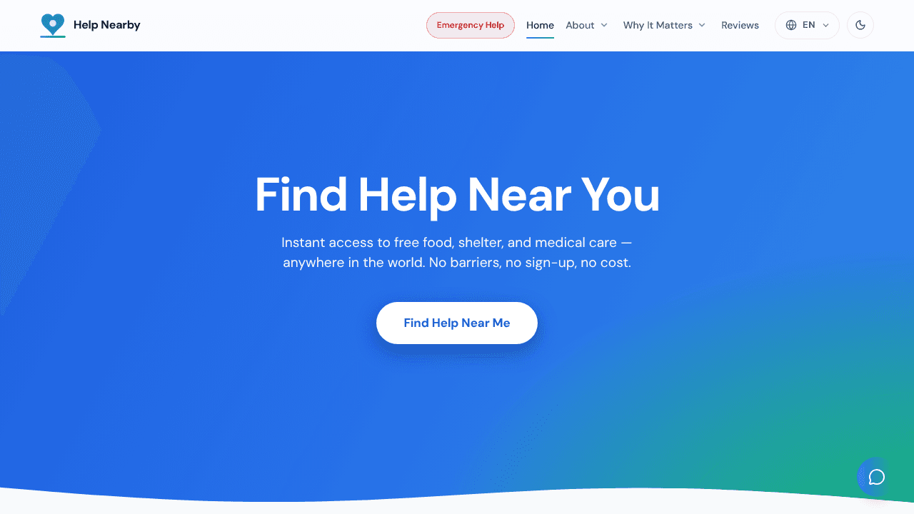 Help Nearby website screenshot