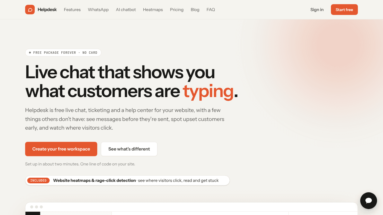 Helpdesk website screenshot