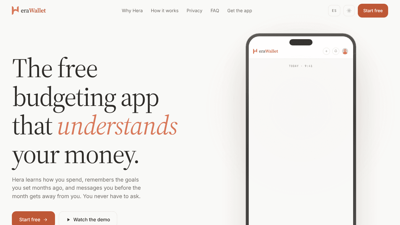 HeraWallet website screenshot