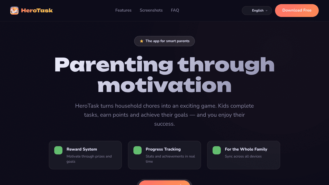 HeroTask website screenshot