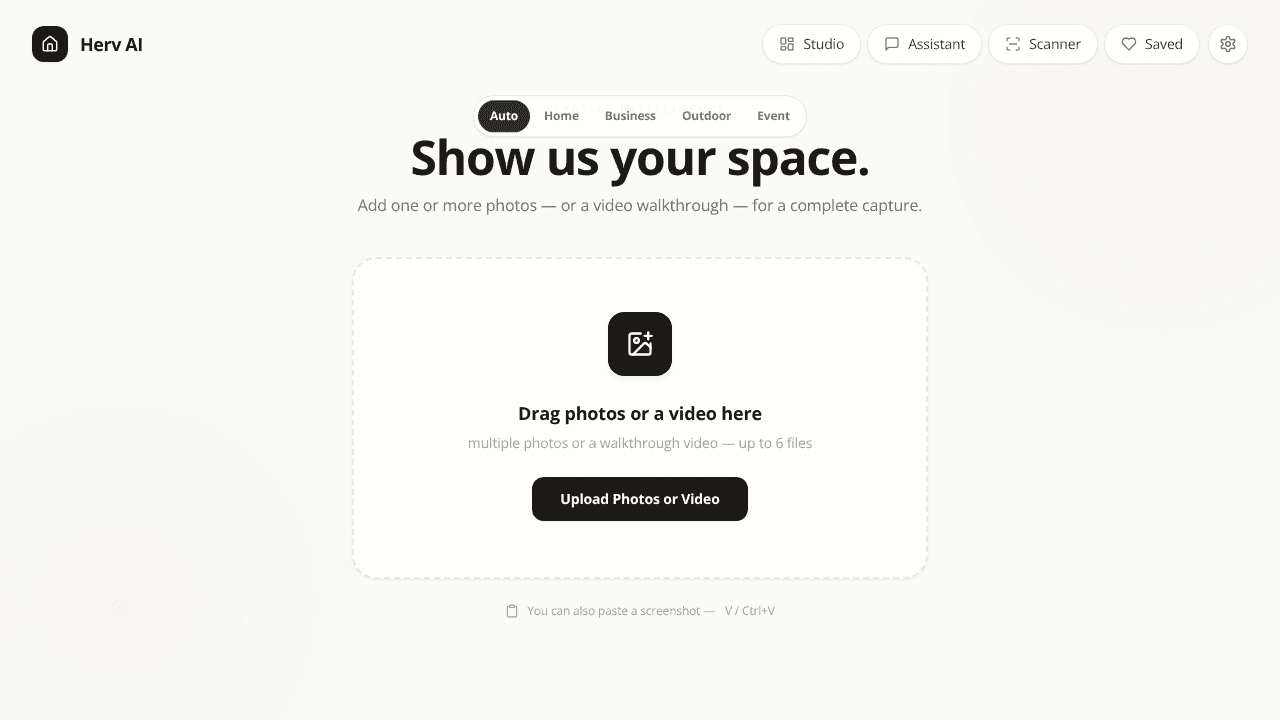 Herv AI: Intelligent space design app website screenshot