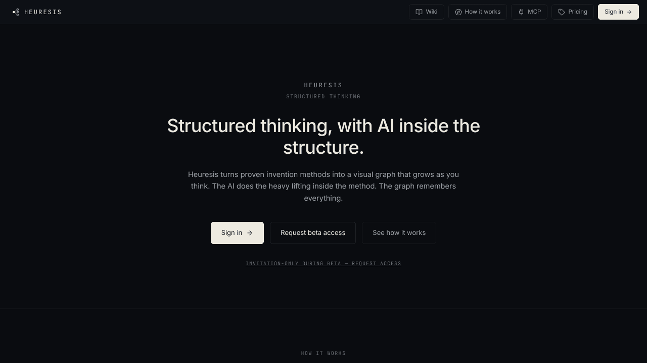 Heuresis.app website screenshot