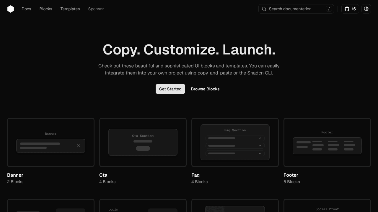 Hex UI website screenshot