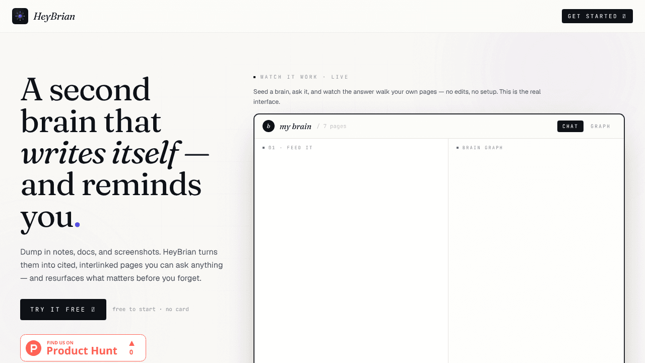 HeyBrian website screenshot