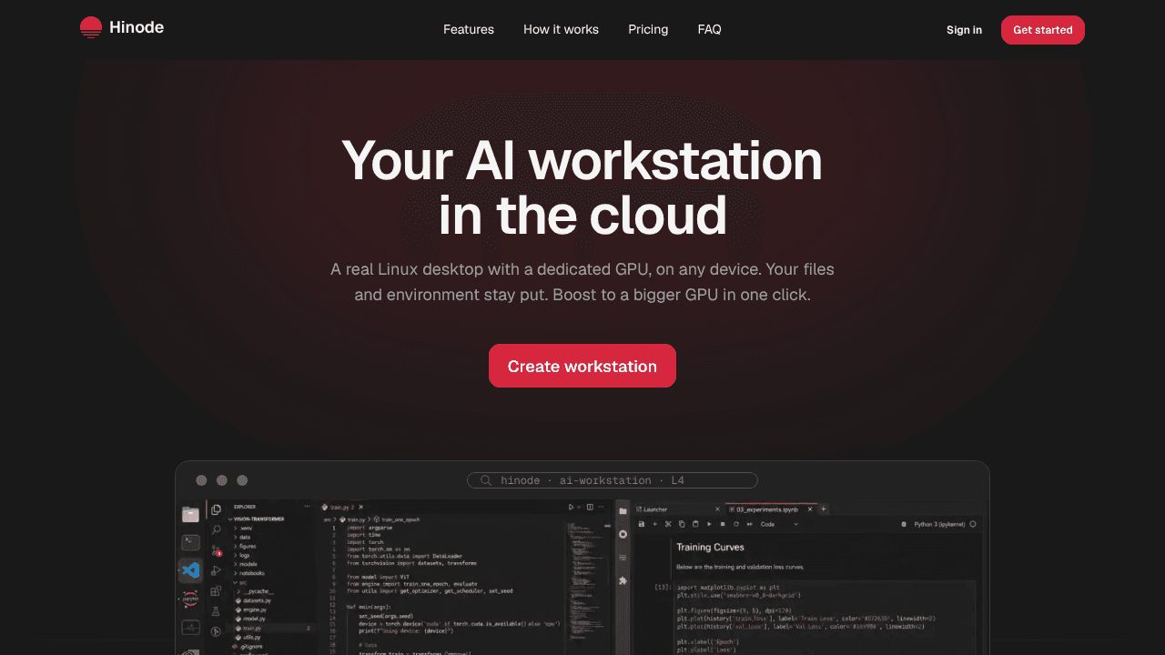 Hinode website screenshot