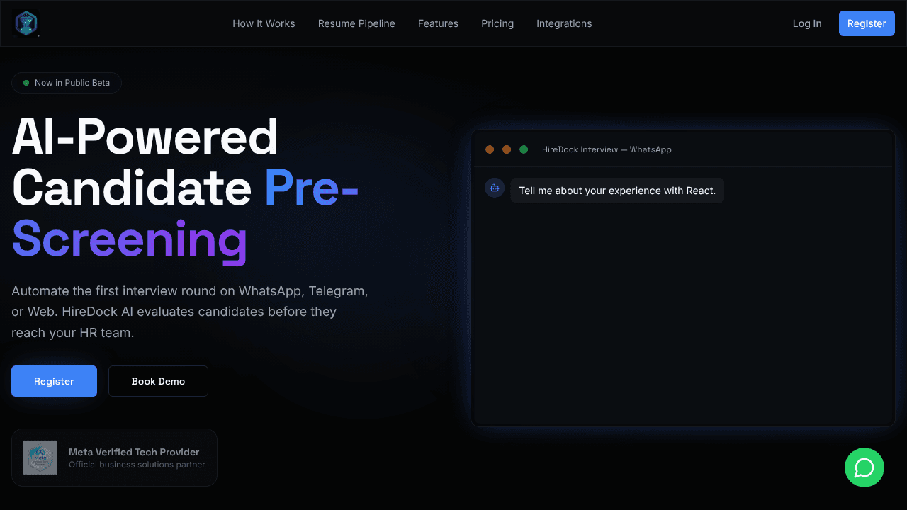 HireDock website screenshot
