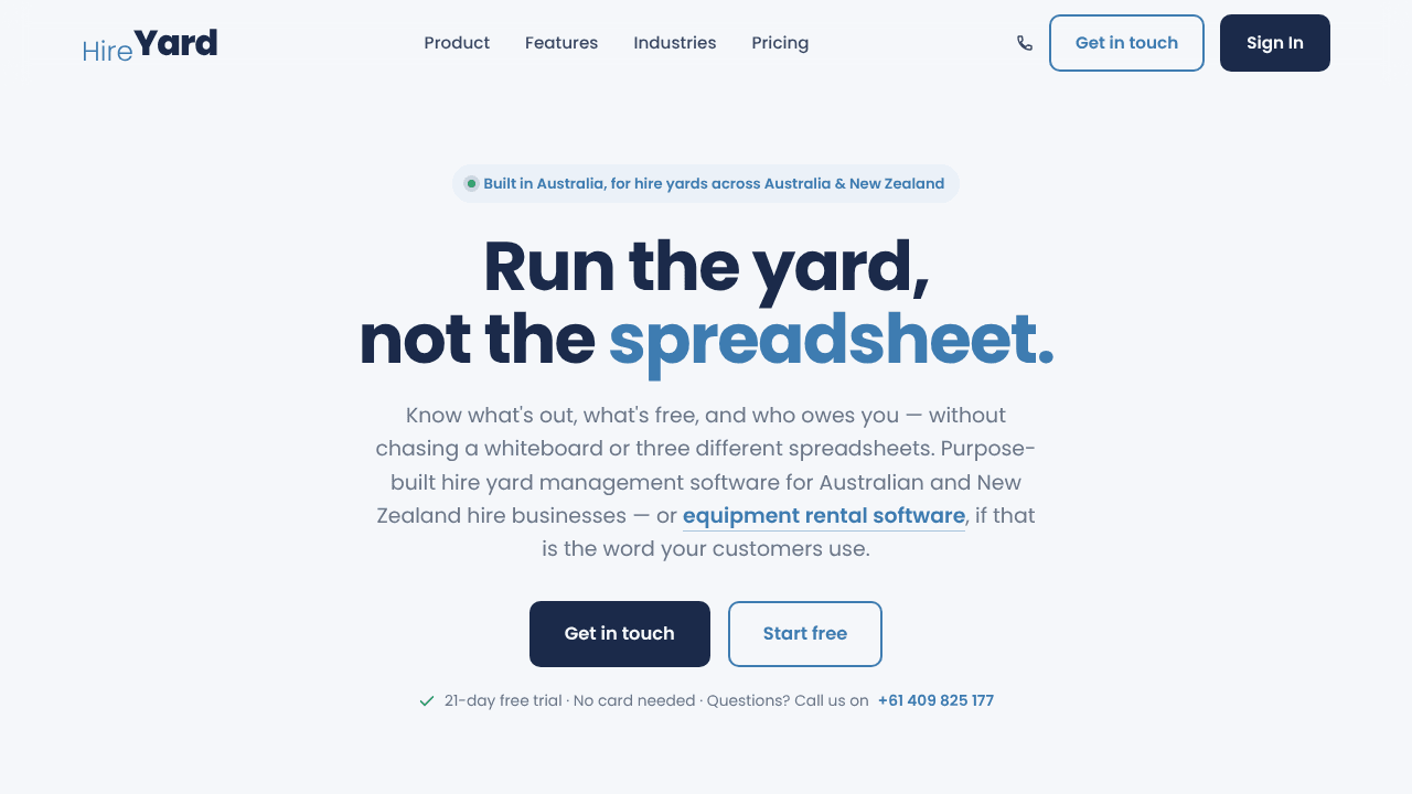 HireYard website screenshot