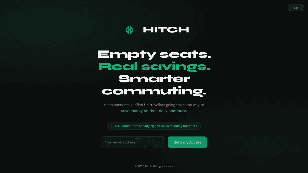 Hitch — Going Your Way website screenshot