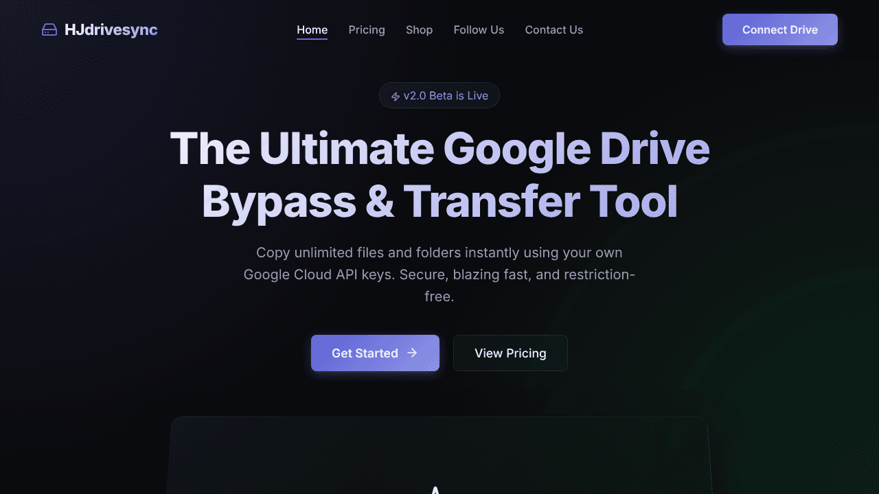 HJdrivesync website screenshot