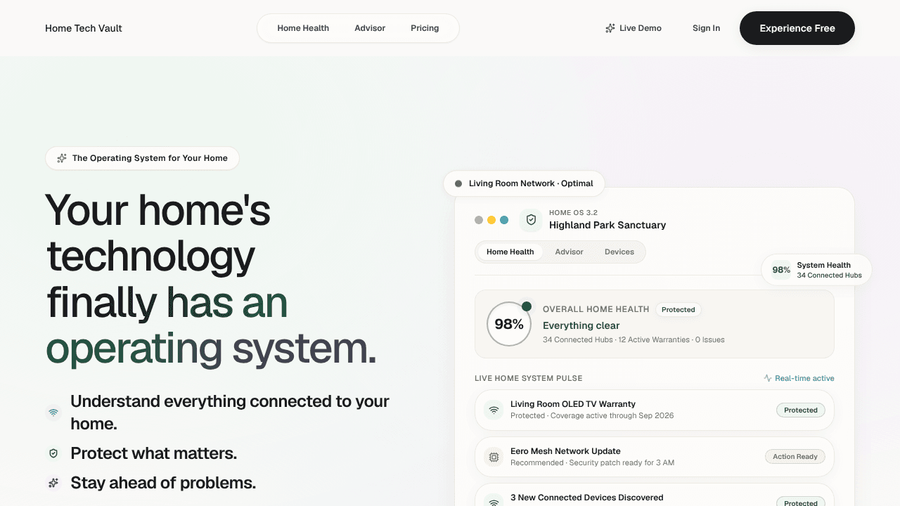 Home Tech Vault website screenshot