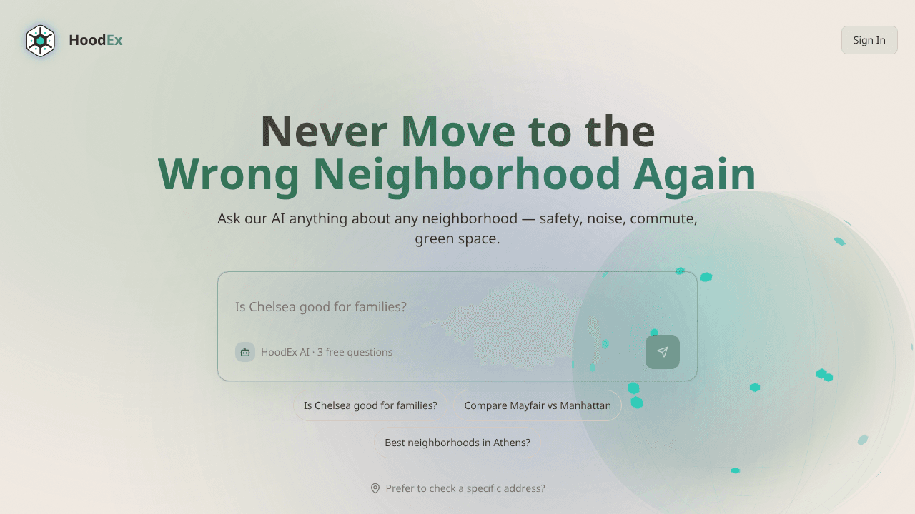 HoodEx website screenshot