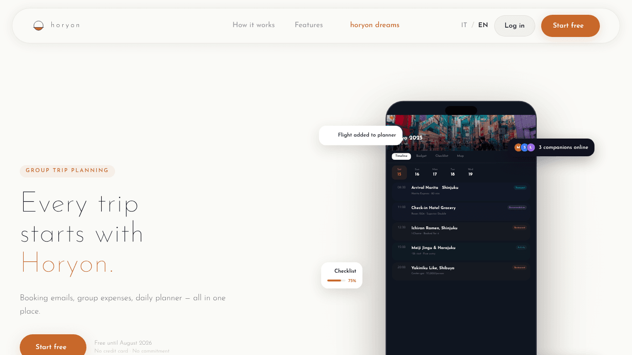 Horyon website screenshot