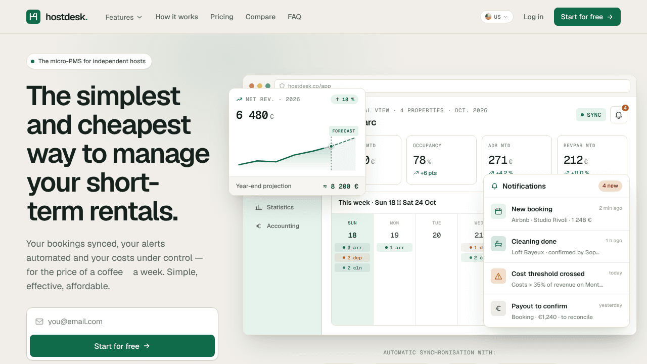 HostDesk.co website screenshot
