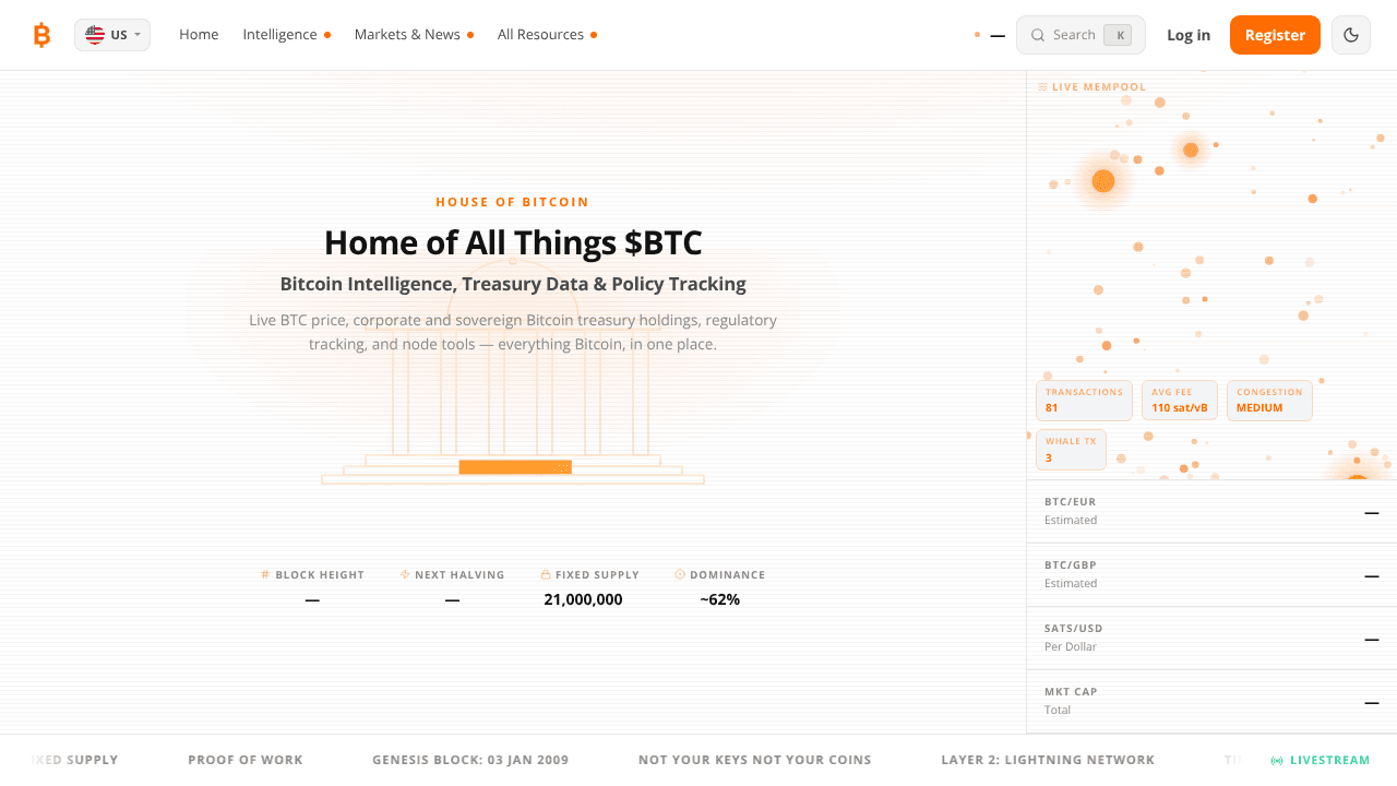 House of Bitcoin website screenshot
