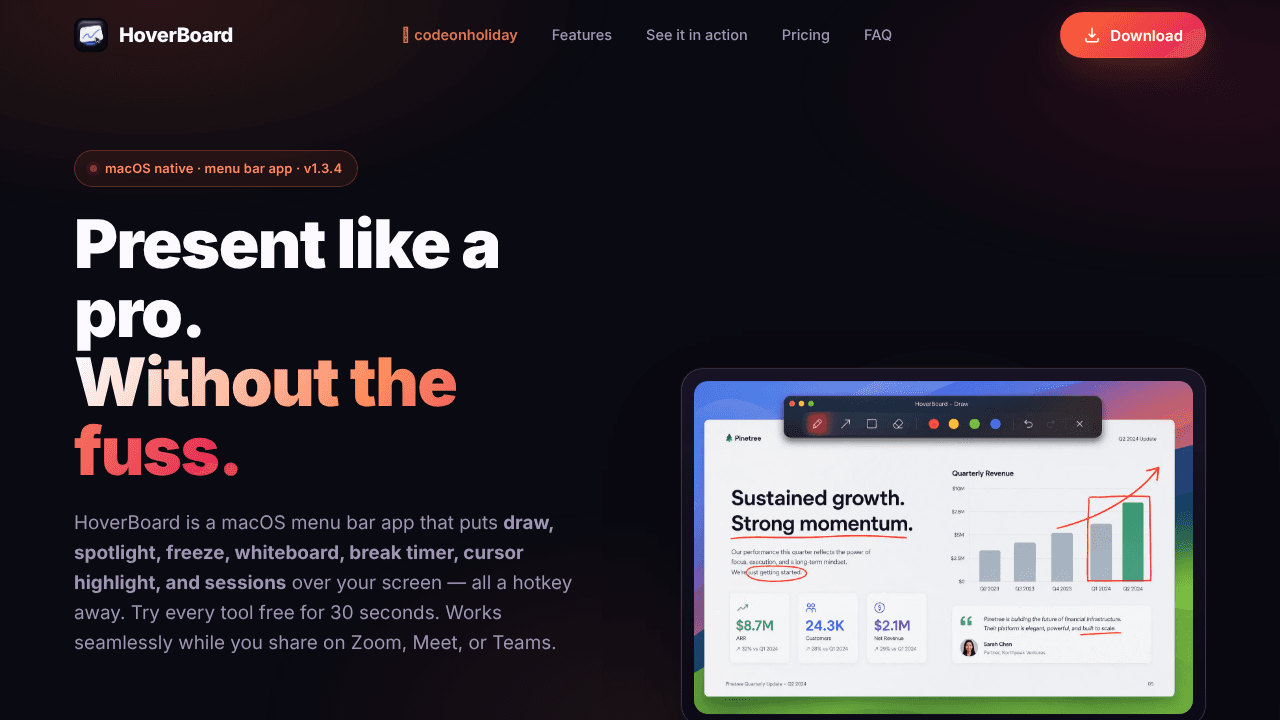 HoverBoard website screenshot